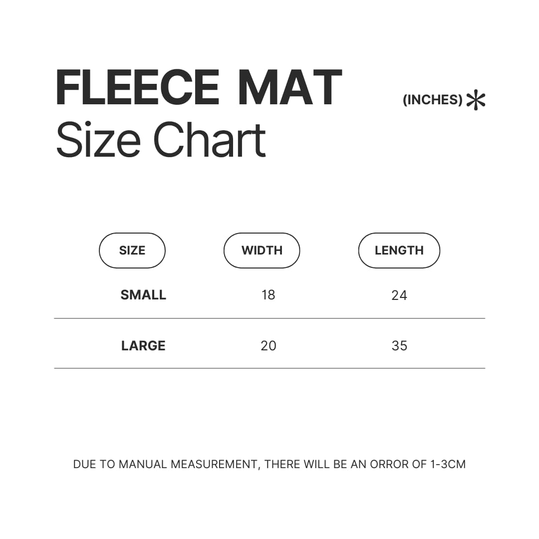 Fleece Mat Size Chart - The Promised Neverland Shop