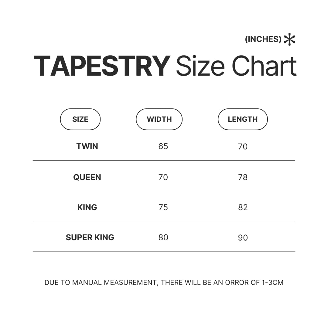 Tapestry Size Chart - The Promised Neverland Shop